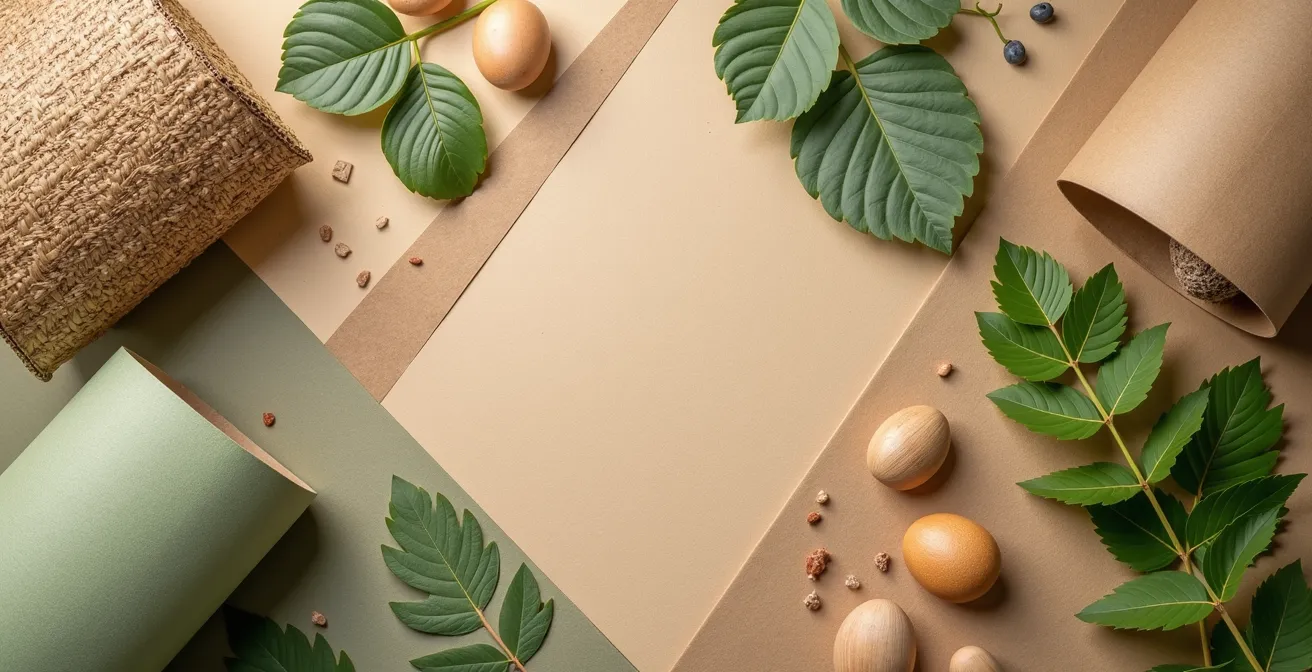 Matériaux d'emballage écologiques et durables avec textures naturelles